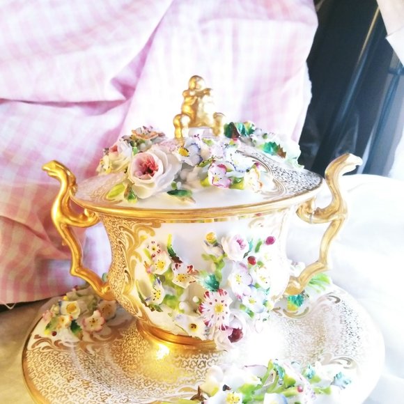 19th C. Old Paris Covered mug, 1850's -60's - Picture 6 of 13